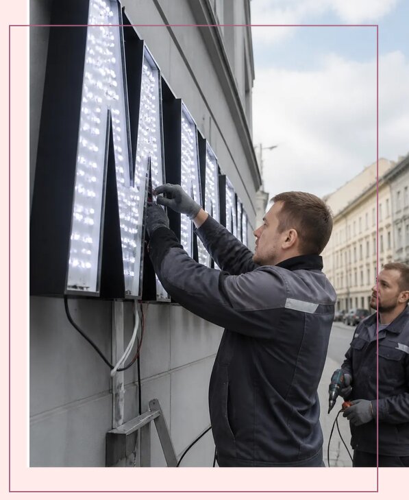 Изготовление и монтаж светодиодных LED вывесок в Карабулаке